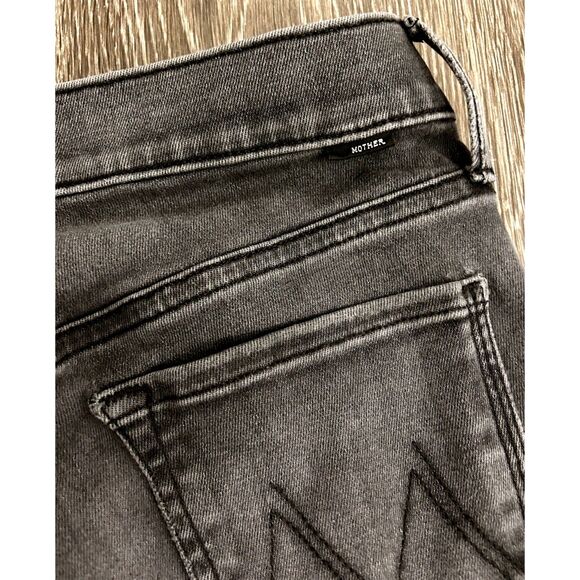 GUC Mother The Rascal Ankle Snippet Jeans 27 Dear Mr. Black Cropped Slim Raw Hem - Picture 10 of 13